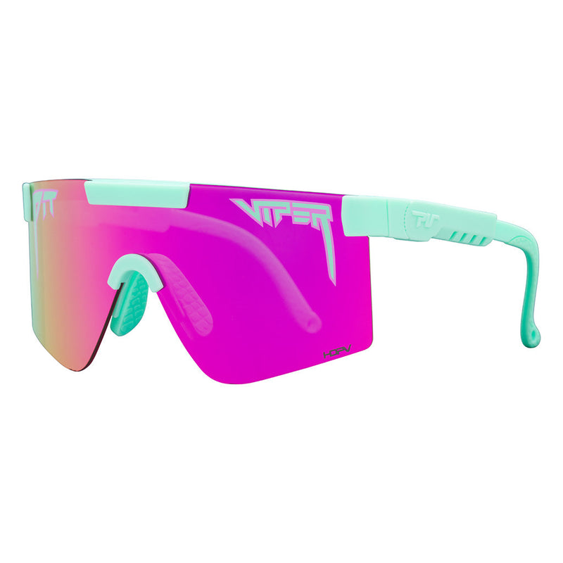HDPV Polarized Pink / Regular | side_view.JPG | The Oral Exam Original Regular, shield style sunglasses from Pit Viper, polarized sunglasses from Pit Viper