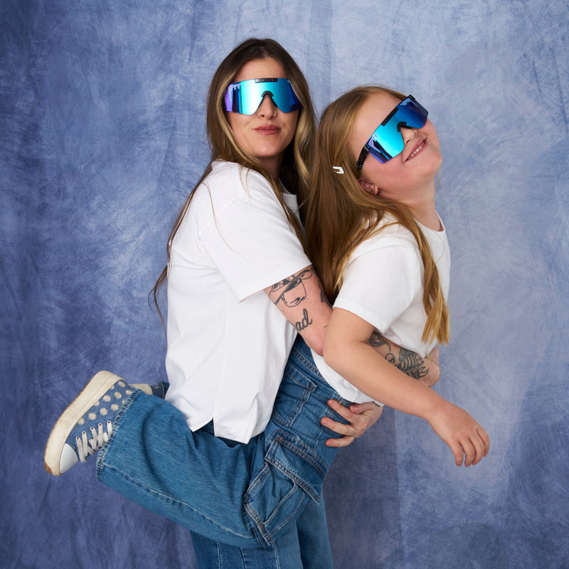 / Blue | photo_of_person.JPG | The Midnight Junior, child size sunglasses from Pit Viper