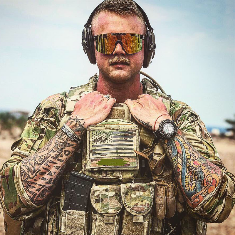 Polarized Orange / Narrow | photo_of_person_2.JPG | Military man wearing The Monsterbull Original from Pit Viper Sunglasses